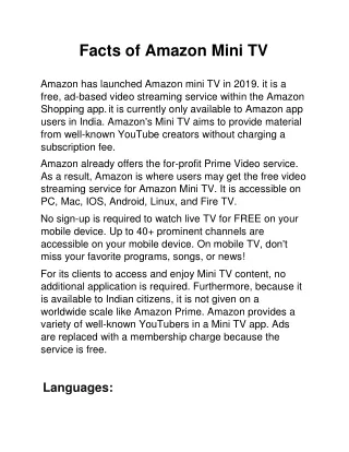 Amazon Mini TV