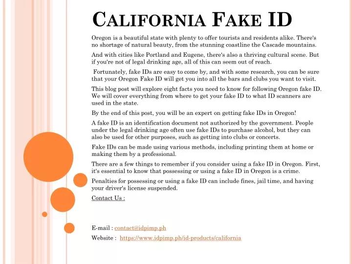 california fake id
