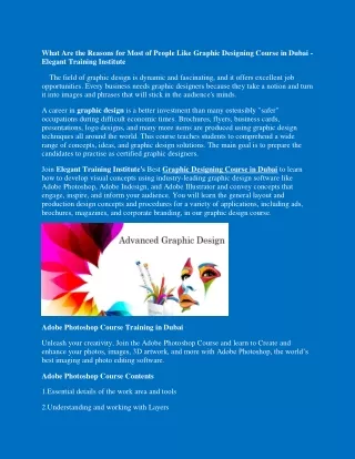What Are the Reasons for Most of People Like Graphic Designing Course in Dubai_organized