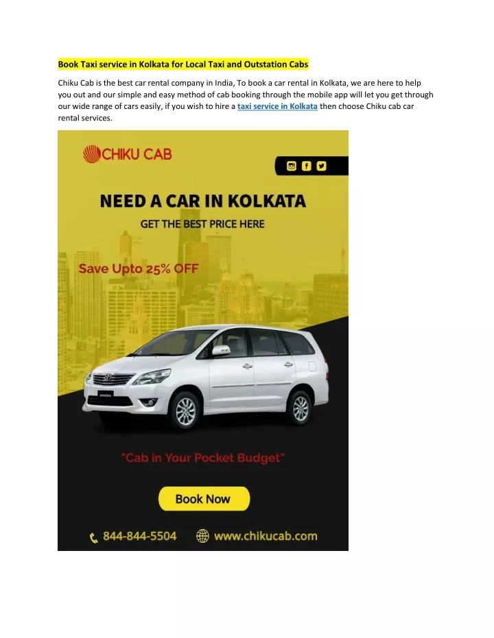 book taxi service in kolkata for local taxi