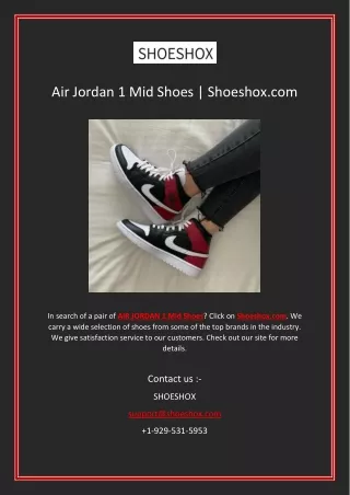 Air Jordan 1 Mid Shoes | Shoeshox.com