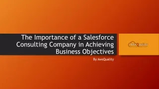 The Importance of a Salesforce Consulting Company in Achieving Business Objectives