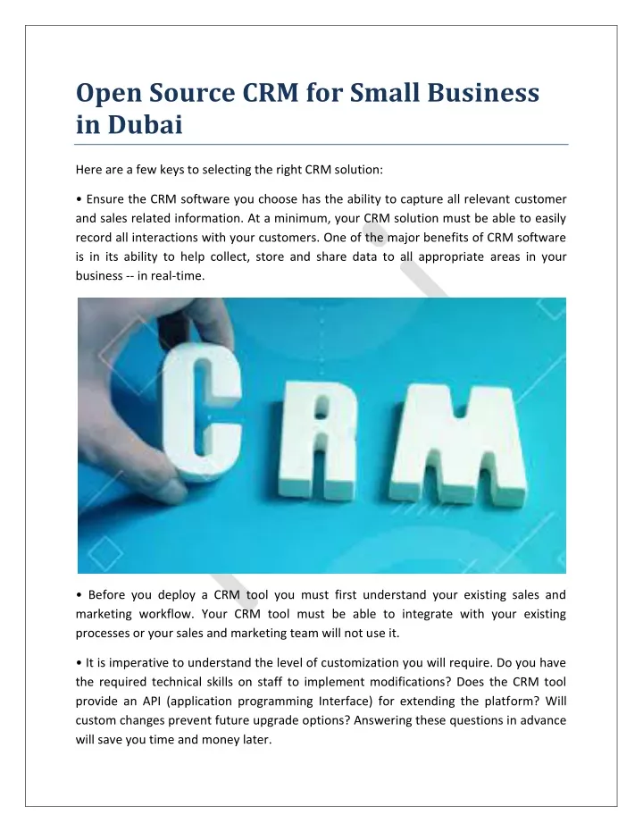 open source crm for small business in dubai