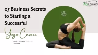 05 Business Secrets to Starting a Successful Yoga Career