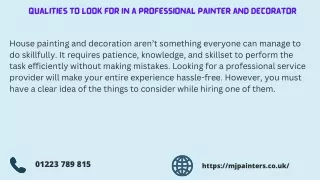 Qualities to Look for in a Professional Painter and Decorator