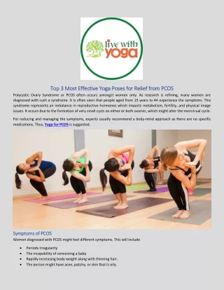 Top 3 Most Effective Yoga Poses for Relief from PCOS