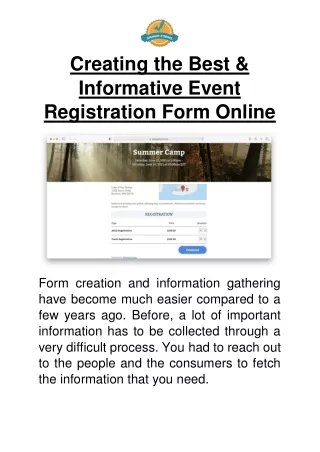 Creating the Best & Informative Event Registration Form Online