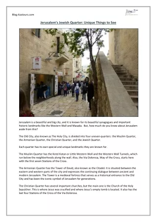 Jerusalem's Jewish Quarter- Unique Things to See