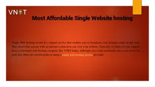 Most Affordable Single Website hosting