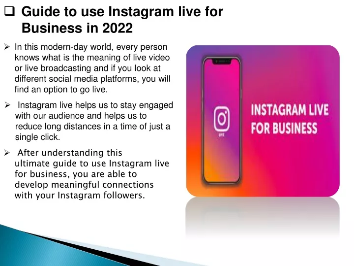 guide to use instagram live for business in 2022