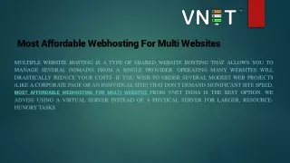 Most Affordable Webhosting For Multi Websites