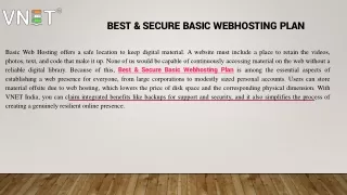 best secure basic webhosting plan