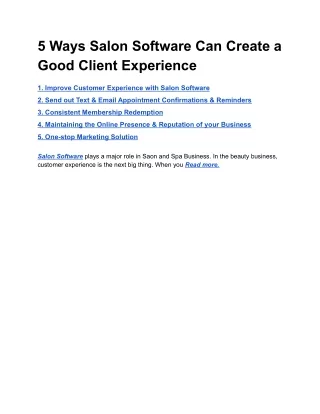 5 Ways Salon Software Can Create a Good Client Experience
