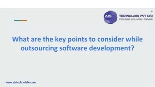 what are the key points to consider while outsourcing software development