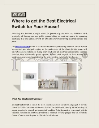 Where to get the Best Electrical Switch for Your House