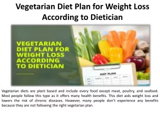 Dietary advice from nutritionists on a vegetarian diet to help you lose weight