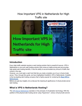 how important vps in netherlands for high traffic