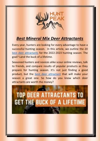 best mineral mix deer attractants