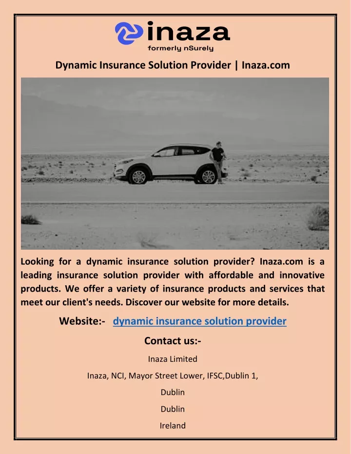 dynamic insurance solution provider inaza com