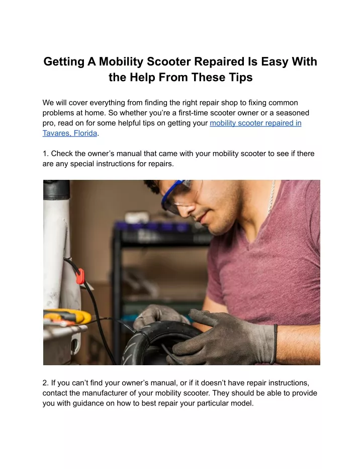 getting a mobility scooter repaired is easy with