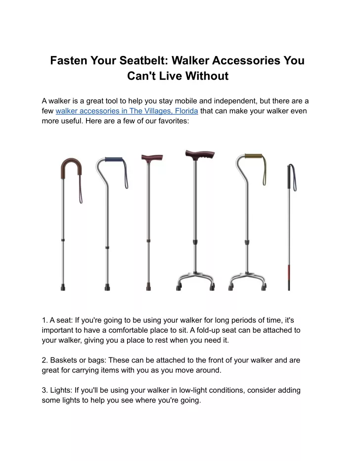 fasten your seatbelt walker accessories