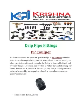 drip pipe fittings
