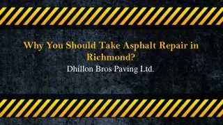 Why You Should Take Asphalt Repair in Richmond?
