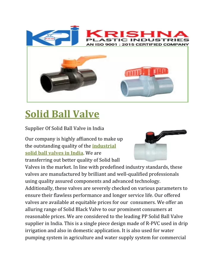 solid ball valve