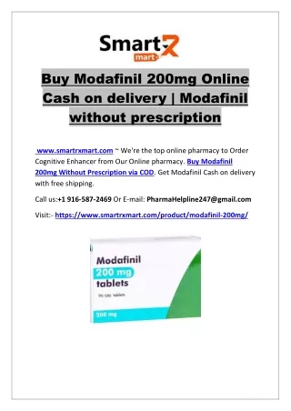 Buy Modafinil 200mg Online Cash on delivery | Modafinil without prescription