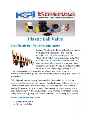 plastic ball valve