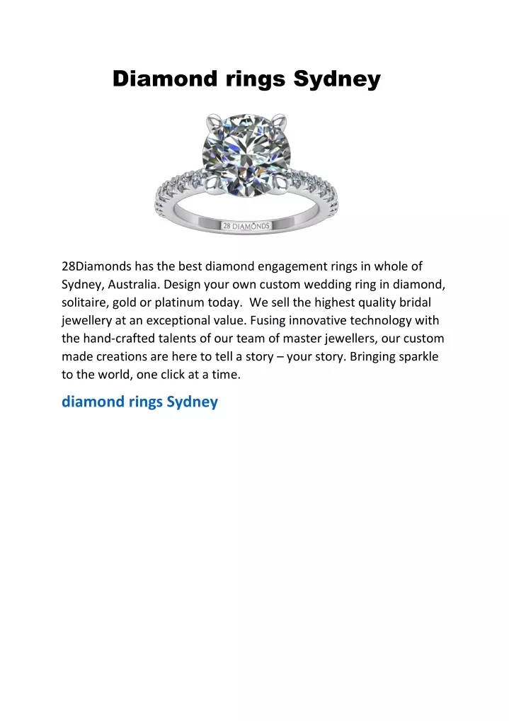 diamond rings sydney