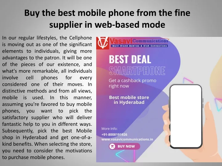 buy the best mobile phone from the fine supplier