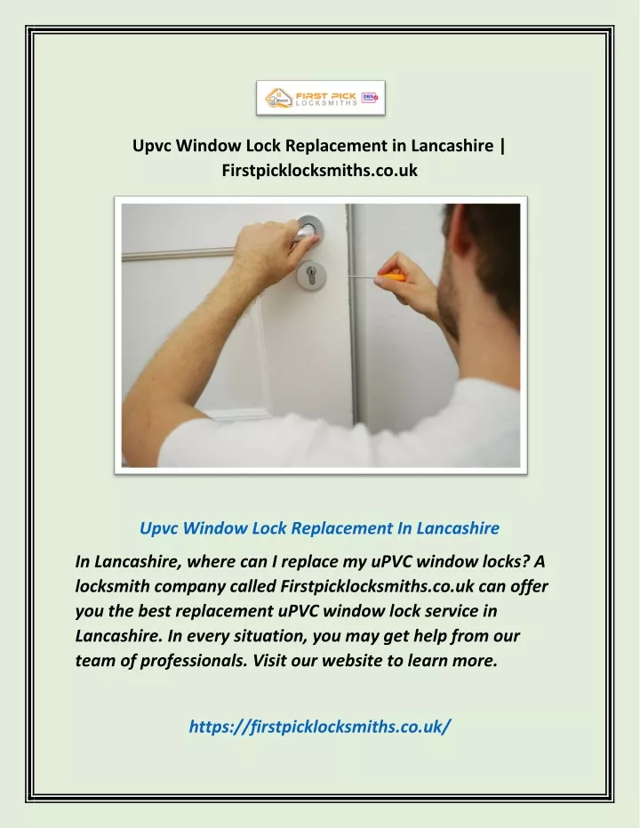 upvc window lock replacement in lancashire
