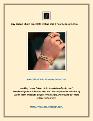 Buy Cuban Chain Bracelets Online Usa | Peardedesign.com