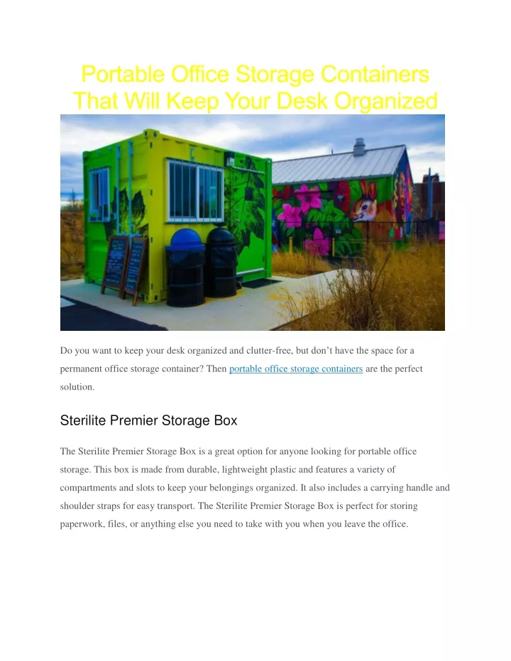 portable office storage containers that will keep