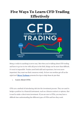 five ways to learn cfd trading effectively