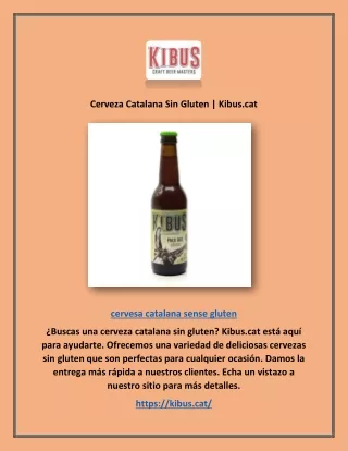 Cerveza Catalana Sin Gluten | Kibus.cat