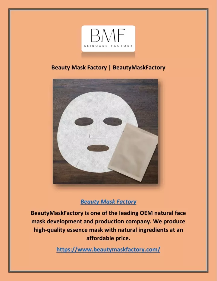 beauty mask factory beautymaskfactory