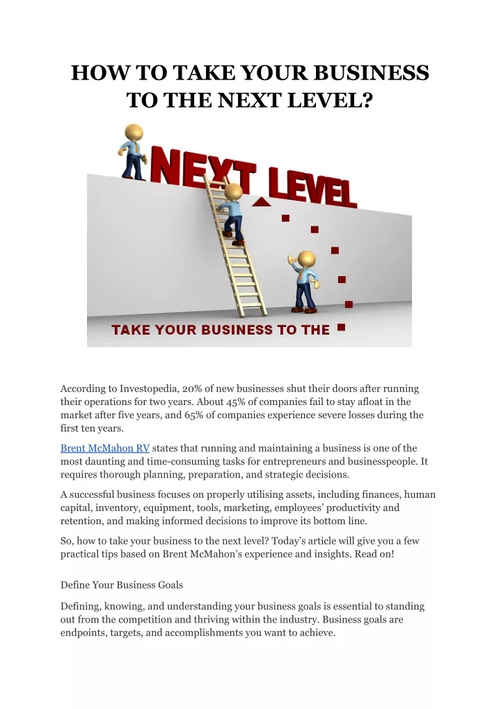 how to take your business to the next level