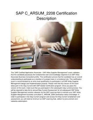 sap c arsum 2208 certification description