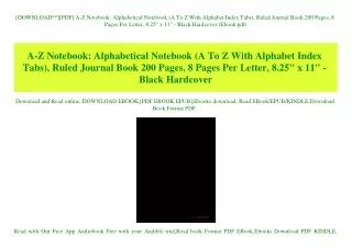 [DOWNLOAD^^][PDF] A-Z Notebook Alphabetical Notebook (A To Z With Alphabet Index Tabs)  Ruled Journal Book 200 Pages  8