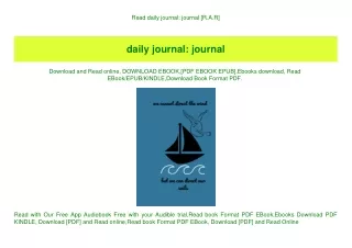 Read daily journal journal [R.A.R]