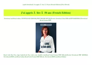 {epub download} J'ai appris ÃƒÂ  lire ÃƒÂ  50 ans (French Edition) [Free Ebook]
