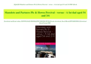 [Epub]$$ Manolete and Partners Plc & Howes Percival - versus - A fat dad aged 54 and 34 PDF eBook