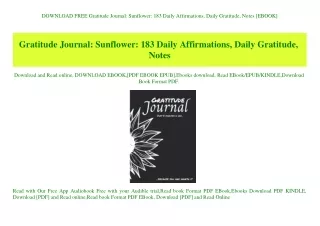 DOWNLOAD FREE Gratitude Journal Sunflower 183 Daily Affirmations  Daily Gratitude  Notes [EBOOK]