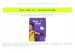 Read Online Gute Idee A1.1 Kursbuch Code {read online}