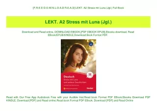 [F.R.E.E D.O.W.N.L.O.A.D R.E.A.D] LEKT. A2 Stress mit Luna (Jgl.) Full Book