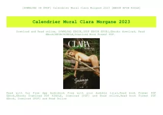 [DOWNLOAD IN @PDF] Calendrier Mural Clara Morgane 2023 [EBOOK EPUB KIDLE]