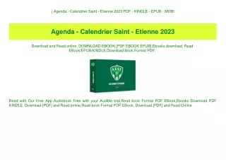 (B.O.O.K.$ Agenda - Calendrier Saint - Etienne 2023 PDF - KINDLE - EPUB - MOBI