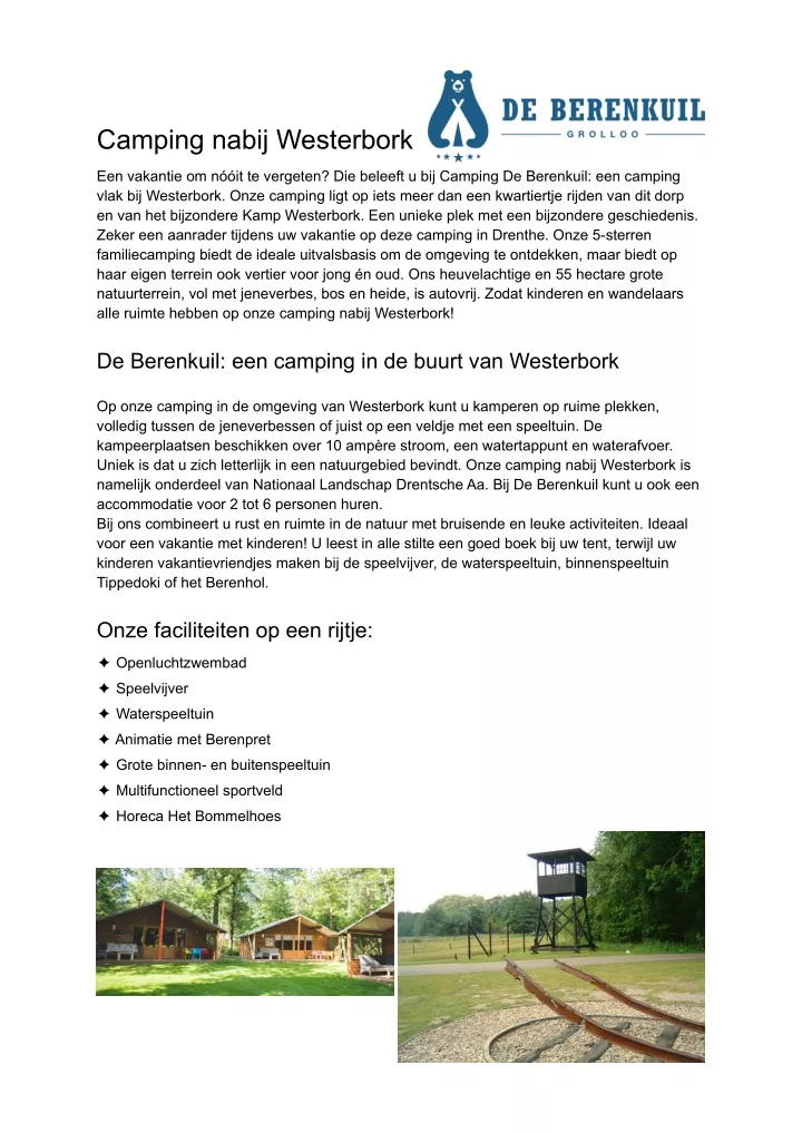 camping nabij westerbork